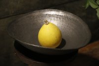 山本泰三　黒煌　8寸たわみ浅鉢