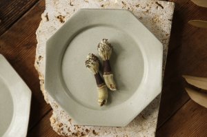 画像: 塚本友太　八角皿S　 緑【アソート作品】