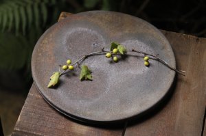 画像: 加地学　南蛮焼締　板皿