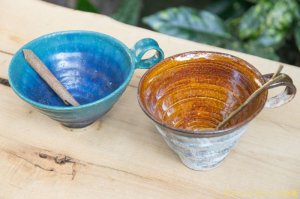 画像: あよお 金澤尚宜　カレー＆スープ鉢　錆美／青の釉景
