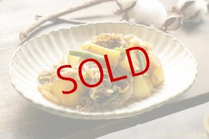 画像: 加藤祥孝　粉引　7.5寸　楕円輪花深皿【アソート作品】