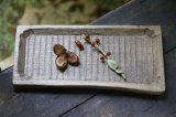 画像: かざはな　我谷盆　平盆　染色　皮つき