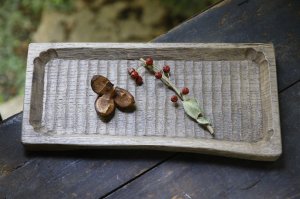 画像: かざはな　我谷盆　平盆　染色　皮つき