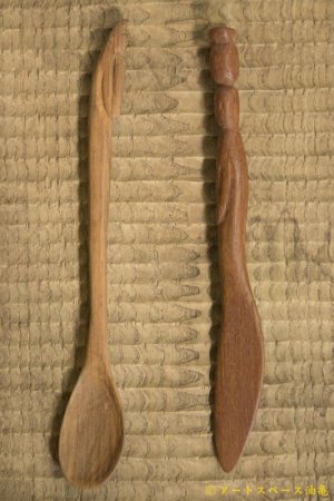 画像: 奥山泉　木のスプーン／ナイフ（約 24.0 〜 25.5 cm）