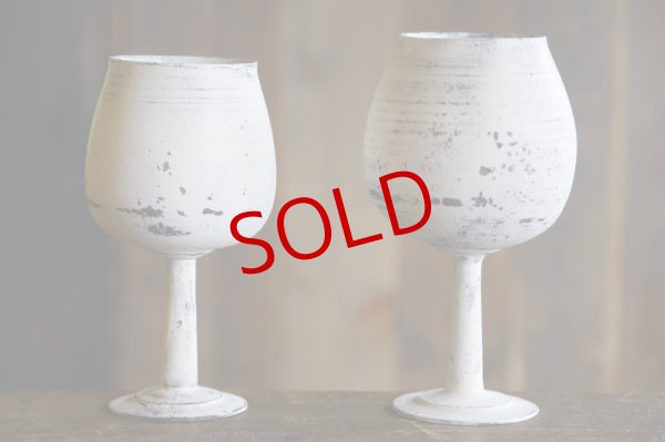 画像1: 大澤哲哉　ワイングラス　白　Wine glass white (1)