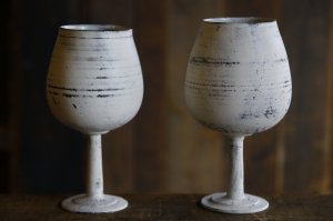 画像: 大澤哲哉　ワイングラス　白　Wine glass white