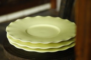 画像: 大園篤志　イエロー　花リム皿　小 【アソート作品】