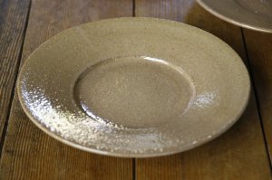 画像: 大園篤志　リム皿　中　赤はだ【アソート作品】