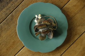 画像: 大園篤志　輪花皿　八　小　グリーン【アソート作品】