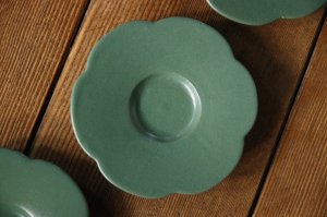 画像: 大園篤志　豆輪花皿　六　グリーン【アソート作品】