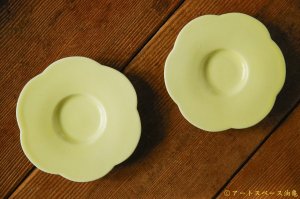 画像: 大園篤志　豆輪花皿　六　イエロー【アソート作品】
