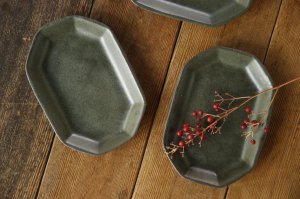 画像: 大園篤志　八角皿　クロ【アソート作品】
