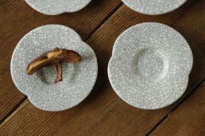画像: 大園篤志　豆輪花皿　二　墨貫入【アソート作品】