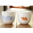 画像1: 大園篤志　ラテカップ　絵付／絵付　赤茶 (1)