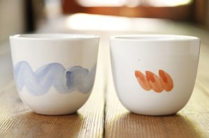 画像: 大園篤志　ラテカップ　絵付／絵付　赤茶