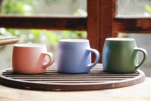 画像: 大園篤志　樽マグ（小）　ピンク／ハイネックマグ（小）　ブルー／グリーン