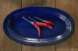 画像: 寺村光輔　瑠璃釉　楕円深皿（長）【アソート作品】