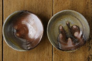 画像: 山村富貴子　備前　窯変豆皿