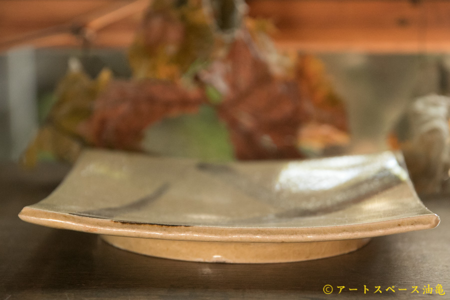 画像2: 安藤大悟　モグサ角皿Ｌ【マスカットオブアレキサンドリア灰】G１１ (2)