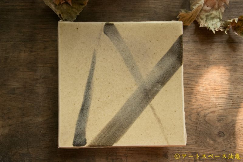 画像1: 安藤大悟　モグサ角皿Ｌ【マスカットオブアレキサンドリア灰】G１１ (1)