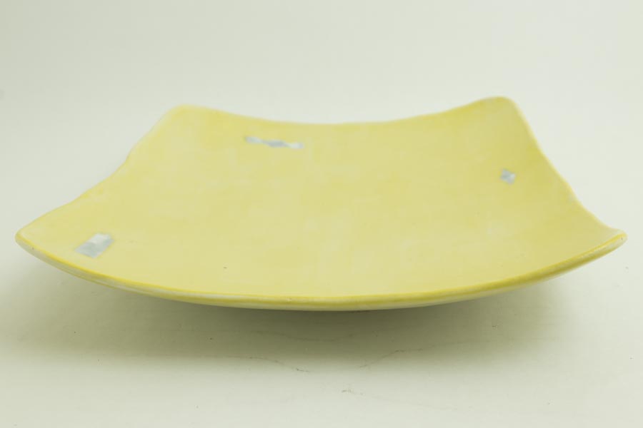画像3: 矢尾板克則「色絵皿（角）黄」 (3)