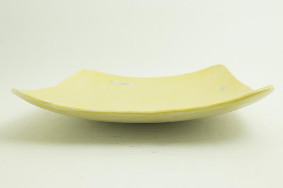 画像2: 矢尾板克則「色絵皿（角）黄」 (2)