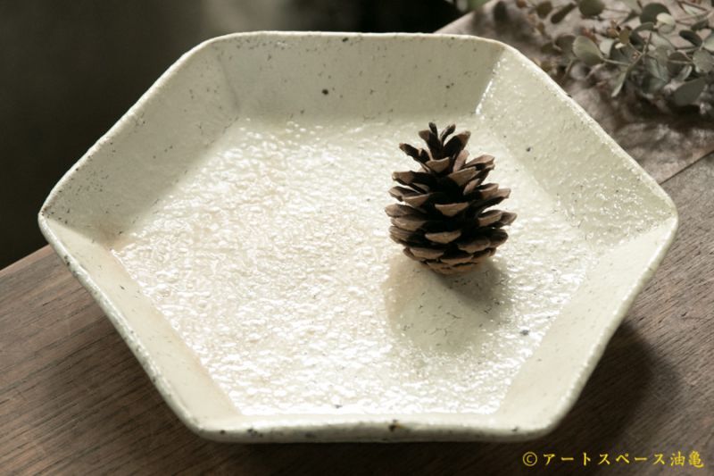 画像1: 工藤和彦　 白樺ホワイト六角皿 【アソート作品】 (1)