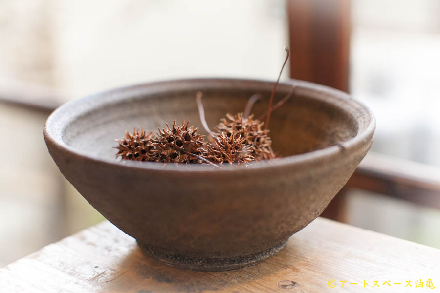 画像2: 加地学「黒化粧　灰釉　銅釉　　鉢」 (2)