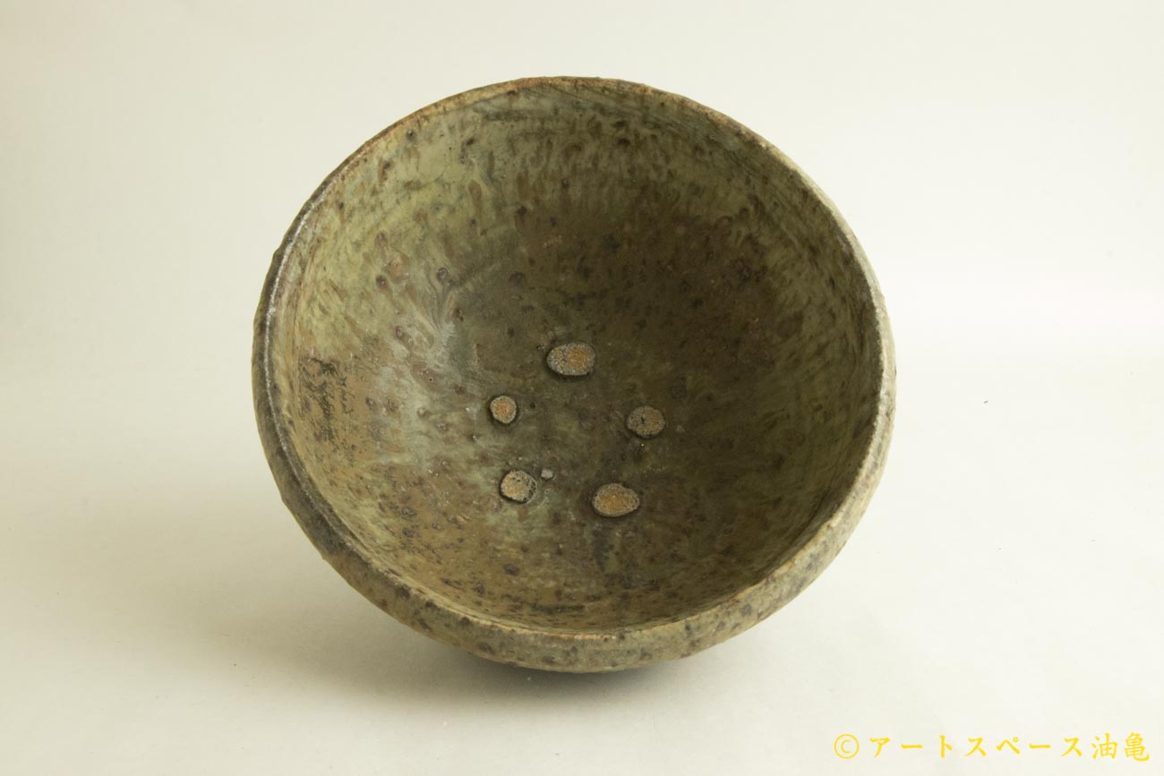 画像1: 加地学「白化粧　灰釉　銅釉　　鉢」 (1)