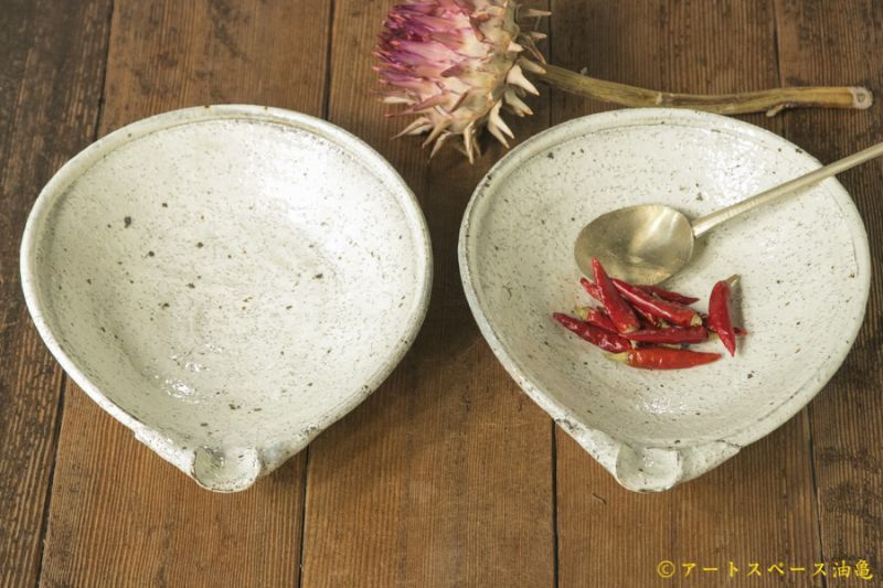 画像1: 工藤和彦　白樺ホワイト平片口７寸鉢 (1)