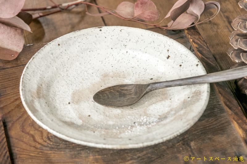 画像2: 工藤和彦　白樺ホワイト　７寸リム皿 (2)