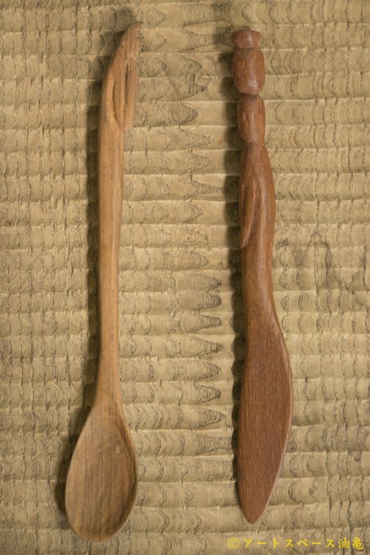 画像1: 奥山泉　木のスプーン／ナイフ（約 24.0 〜 25.5 cm） (1)