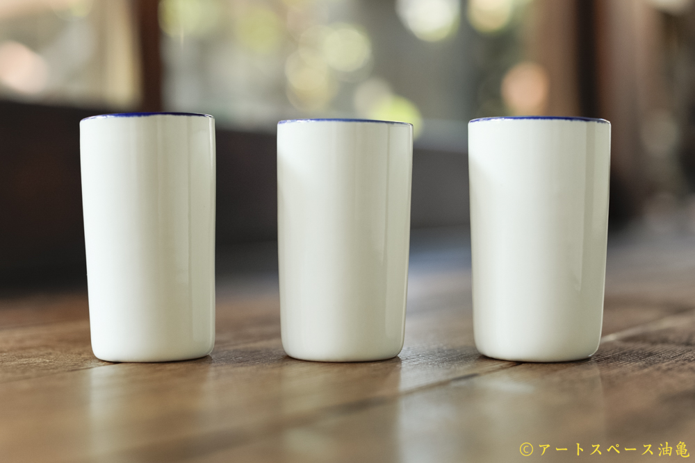 画像2: 大園篤志　コップ　白に瑠璃 (2)
