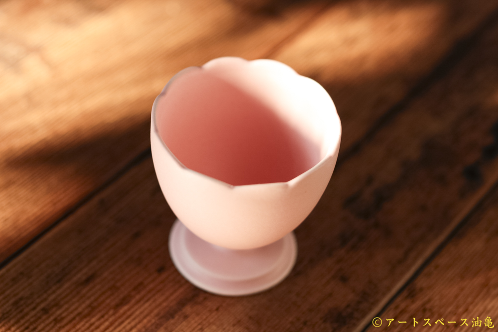 画像2: 大園篤志　脚付盃　輪花　ピンク (2)