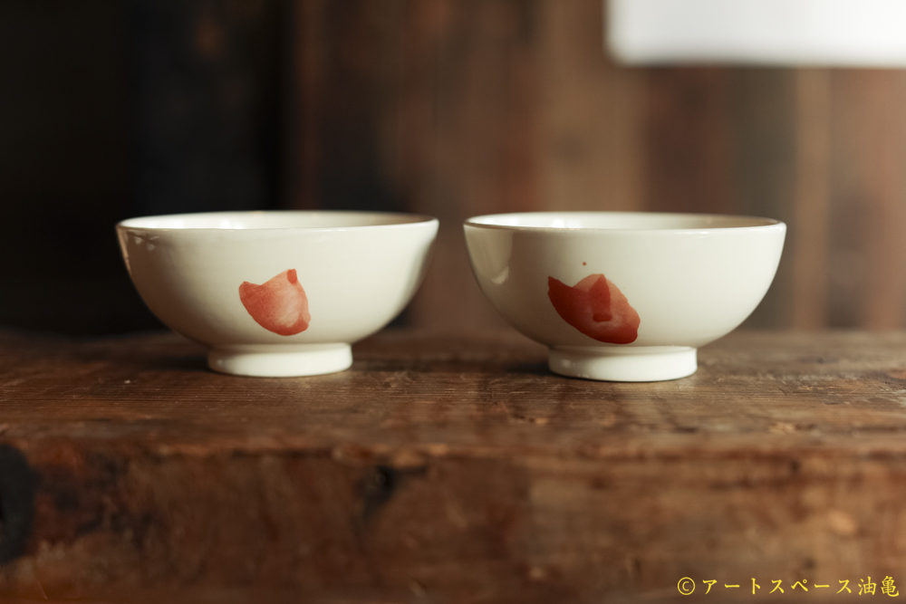 画像1: 大園篤志　茶碗　絵付　赤茶 (1)