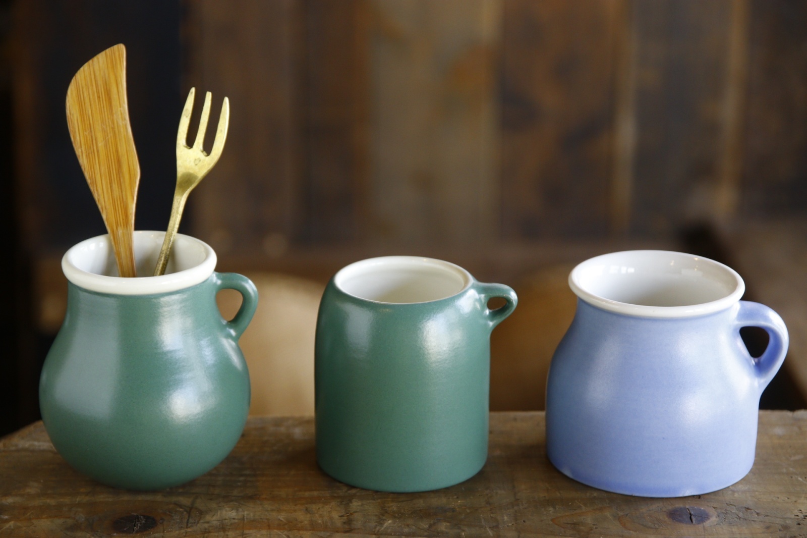 画像2: 大園篤志　カトラリースタンド　小　グリーン／ブルー (2)