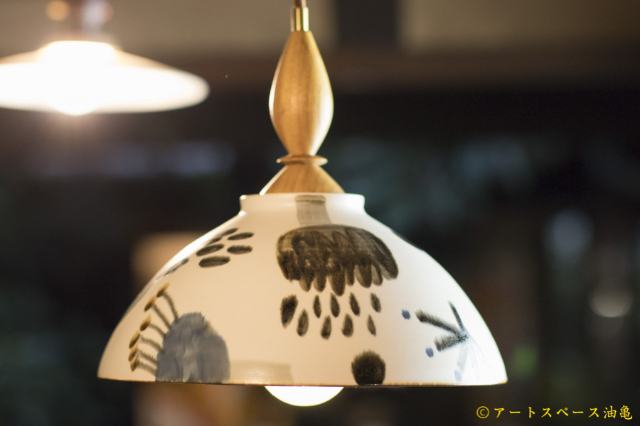 木ユウコ 照明（ランプシェード＋木製ソケットセット） －作家もの陶器