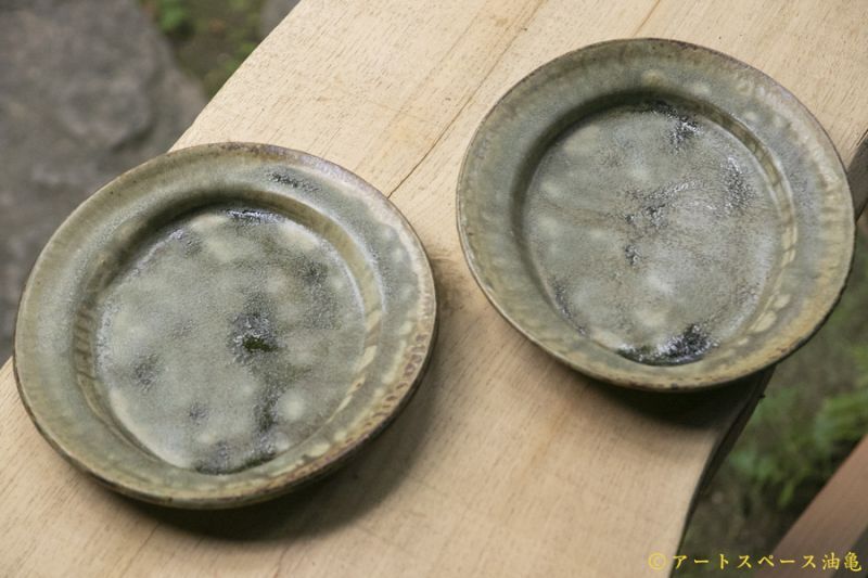 画像2: 八木橋昇　茶ビードロ　楕円リム皿 (2)