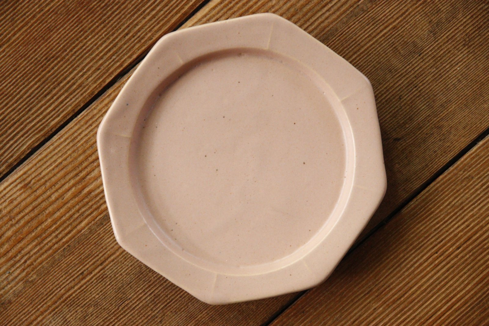 山下 透 八角皿12cm (ピンクベージュ)【アソート作品】 －作家